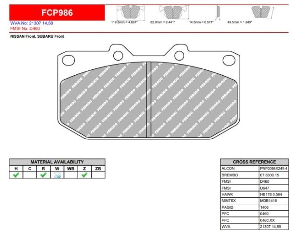 Ferodo: FCP986 - Select Compound  FCP986
