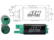 AEM E85 HIGH FLOW IN-TANK FUEL PUMP (OFFSET INLET) : 340 LPH