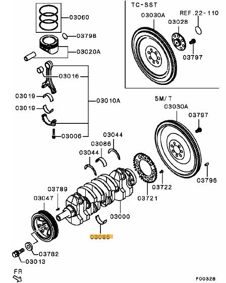 Bearing crankshaft Plain STD 3 Lower- *Special Order Part - Ross Sport