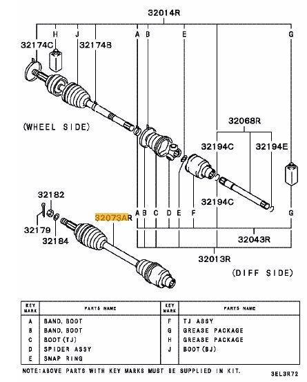 front drive shaft diagram