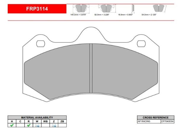 Ferrodo: FRP3114- Select Compound 