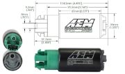 AEM: 340lph E85-Compatible High Flow In-Tank Fuel Pump (65mm with hooks, Offset Inlet)