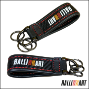 Ralliart Keyring - leather/carbon leather Ralliart Logo