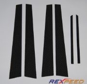 Rexpeed Carbon Fibre Pillar Trim Black - Evo 7-9