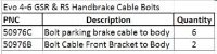 Handbrake Cable Bolts : Evo 4-6 GSR & RS 