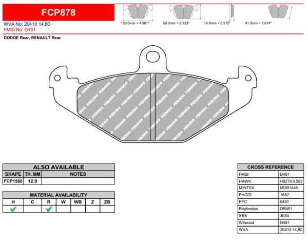 Ferodo: FCP878 - Select Compound  