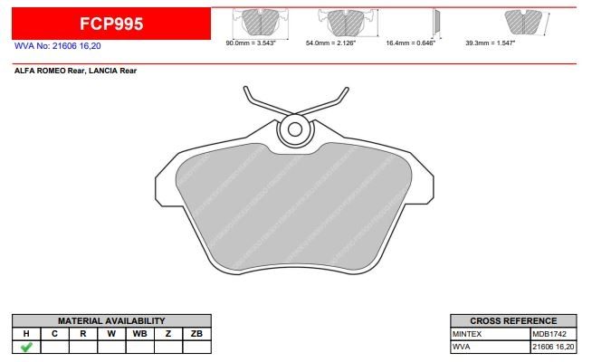 Ferodo: FCP995 - DS2500