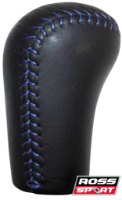 Evo 6 - Gear Knob Black & Blue Stitching