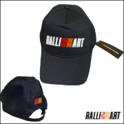Ralliart Cap.  Black.  Ralliart logo front - Icon logo back