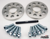 RSS: 343/10 (7mm) Hubcentric Silver Spacer/Silver Wheel Bolts (Incl Longer Wheel Bolts)