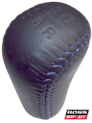 Evo 6 - Gear Knob Black & Blue Stitching