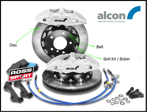 Alcon: Ford Fiesta MK8 / MK8.5 | Big Brake Kit - 332mm Replacement Disc Set (C-Groove)